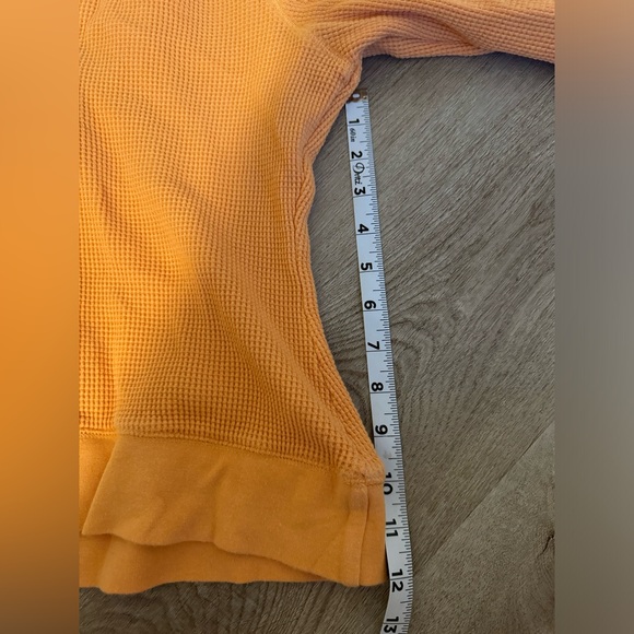 Cotton Henley Ribbed Hoodie Women’s Large Natural Reflections Long Sleeve Orange - Picture 7 of 7
